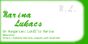 marina lukacs business card